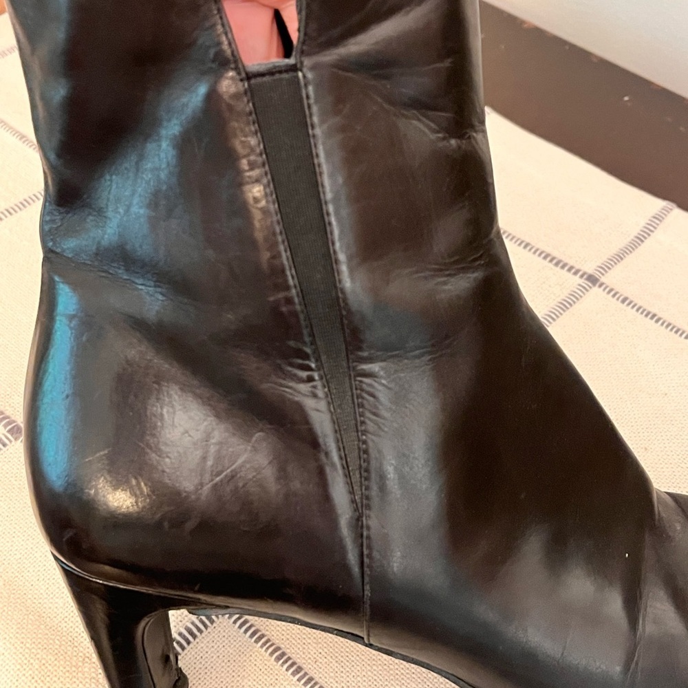 Stuart Weitzman Black Leather Boots Ladies Size 8.5 Fall Winter Perfect Classic - Picture 9 of 11